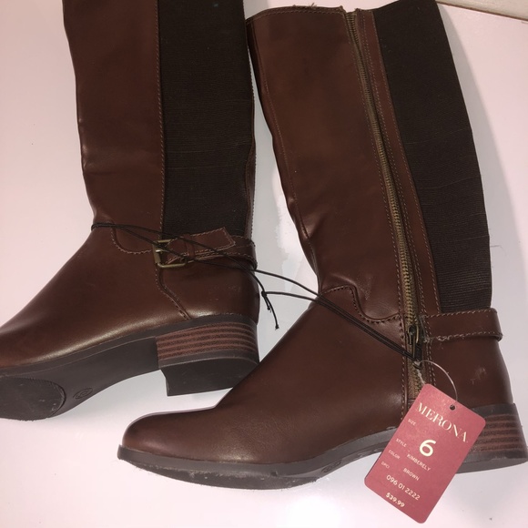 NWT Brown Merona Winter Boots- Size 6 - Picture 1 of 8